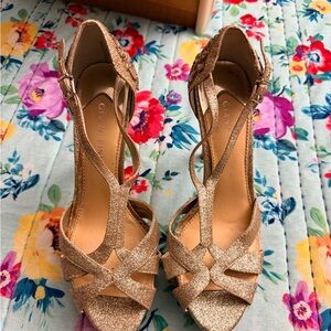 Gianni Bini Shimmering Gold Strappy Heels